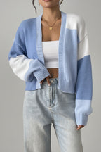Women's Cropped Cardigan | Bold Colour Block, Open Front, Relaxed Fit 0