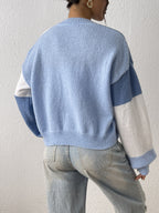 Women's Cropped Cardigan | Bold Colour Block, Open Front, Relaxed Fit 1