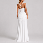 Women's Formal Maxi Dress | Ruched Waist, Square Neckline 5