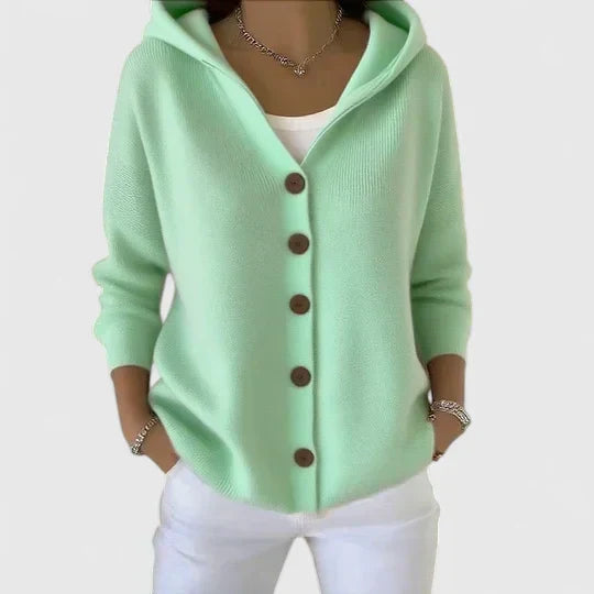 Women's Hooded Cardigan | Relaxed Fit, Button-Down Long Sleeve Sweater 1