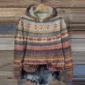 Women's Hoodie | Retro Ethnic Pattern, Relaxed Fit, Comfortable Cotton Blend 0