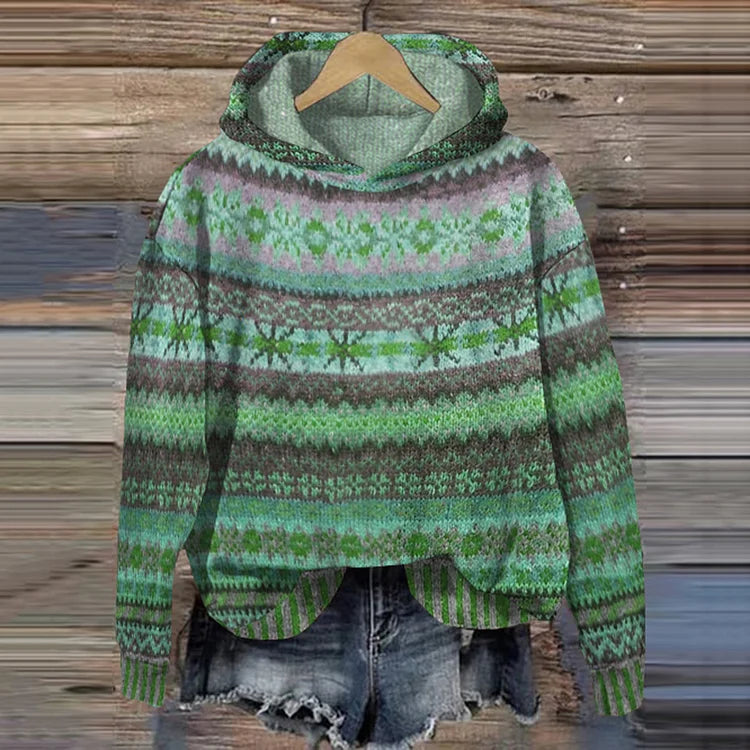 Women's Hoodie | Retro Ethnic Pattern, Relaxed Fit, Comfortable Cotton Blend 2