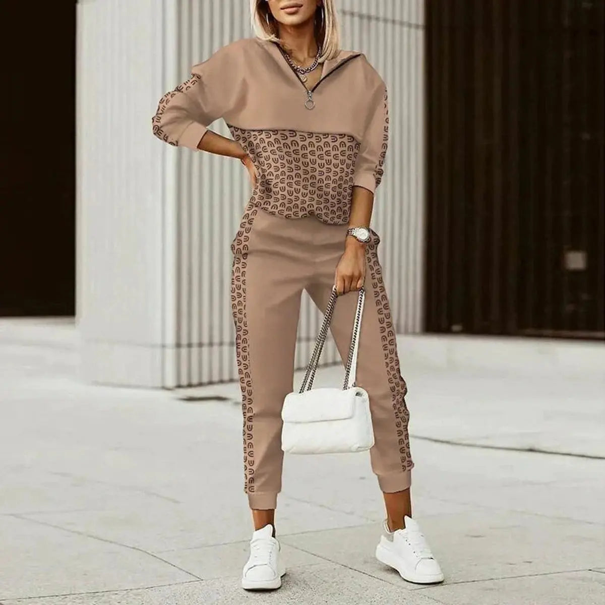 Women's Jogger Set | Half-Zip Sweatshirt and Tapered Joggers, Coordinated Athleisure 1