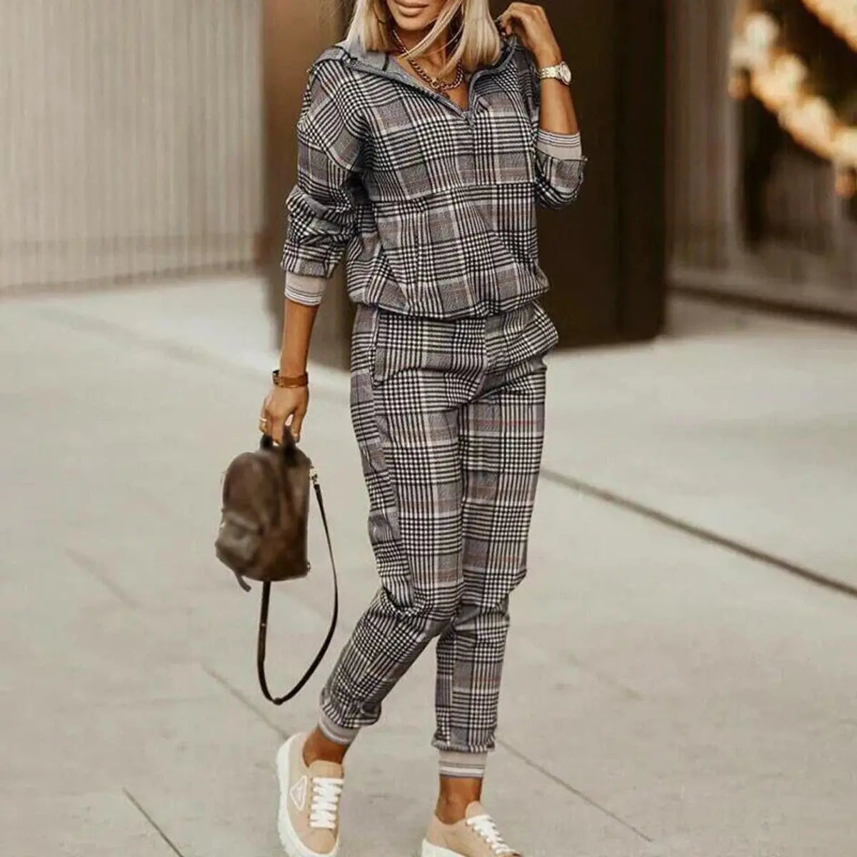 Women's Jogger Set | Half-Zip Sweatshirt and Tapered Joggers, Coordinated Athleisure 3