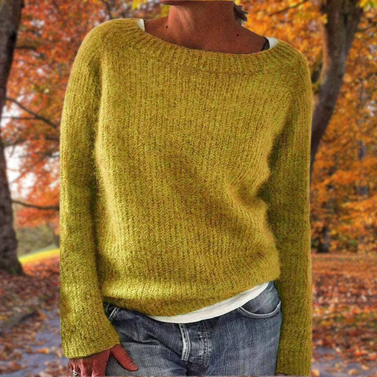 Women's Jumper | Textured Knit, Boat Neck, Relaxed Fit, Long Sleeve 1