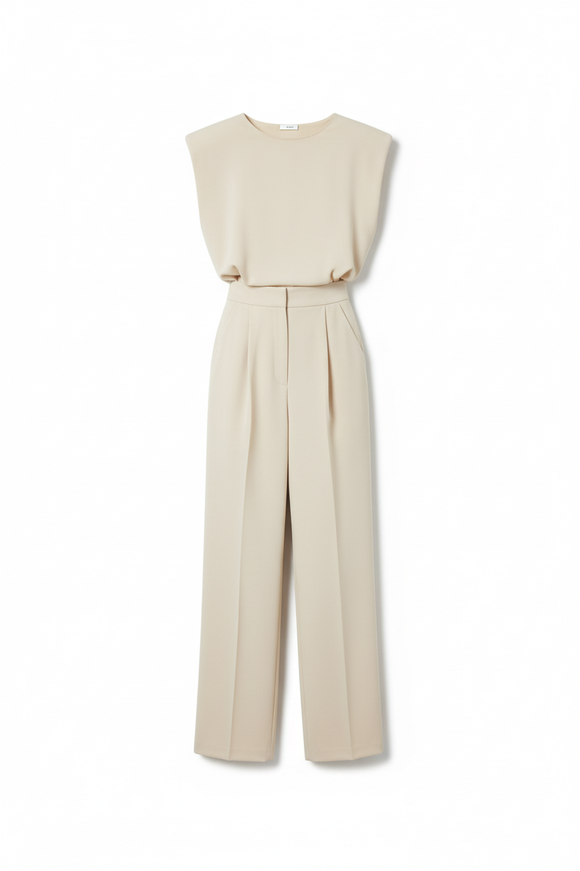 Women's Jumpsuit | Minimalist Design with Waist Belt, Soft Fabric, Casual & Formal 0