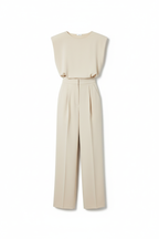 Women's Jumpsuit | Minimalist Design with Waist Belt, Soft Fabric, Casual & Formal 0