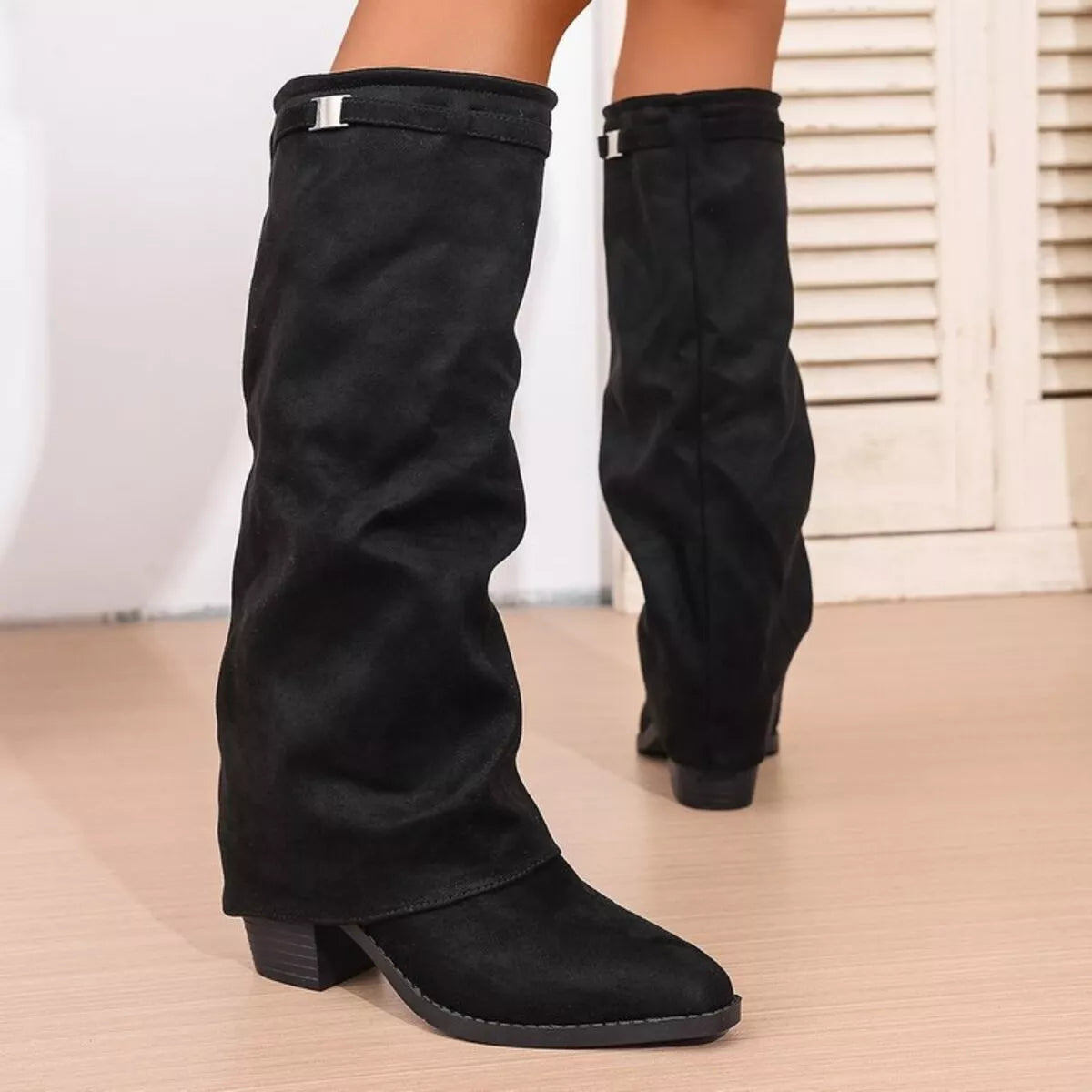 Women's Knee High Boots | Slouchy Shaft, Low Heel, Rounded Toe 3
