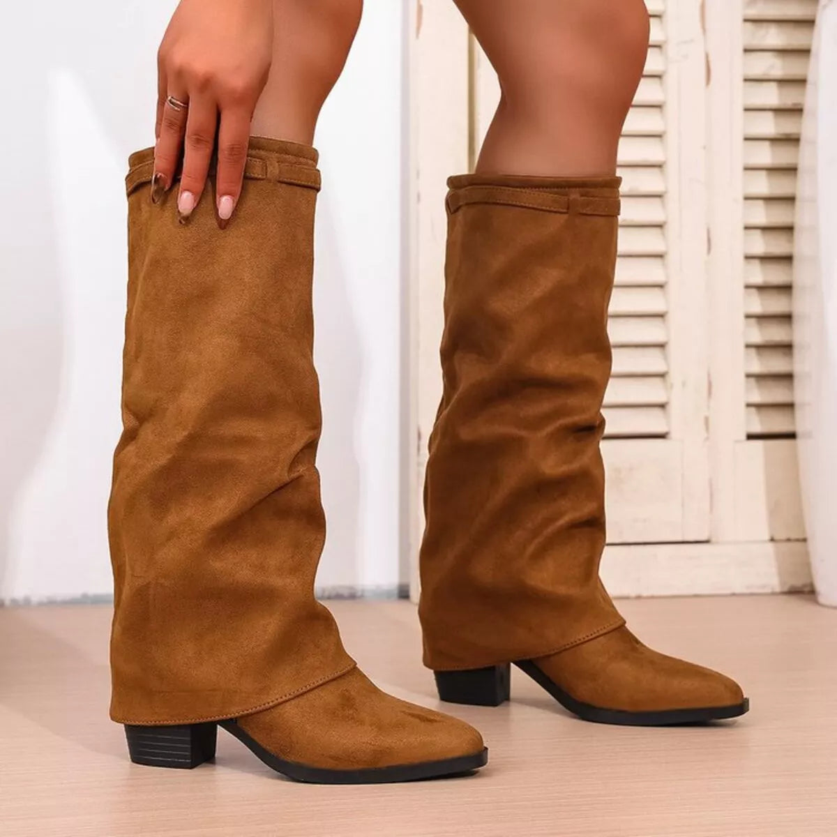 Women's Knee High Boots | Slouchy Shaft, Low Heel, Rounded Toe 6