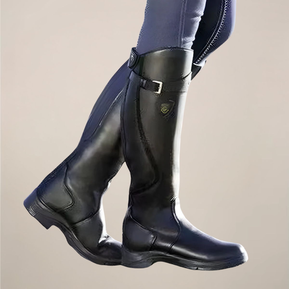 Women's Knee High Boots | Synthetic Material, Textured Sole, Side Buckle Detail 4