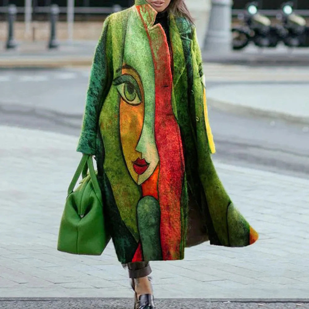 Women's Long Coat | Wool Blend, Full-Length Design, Lapel Collar 13