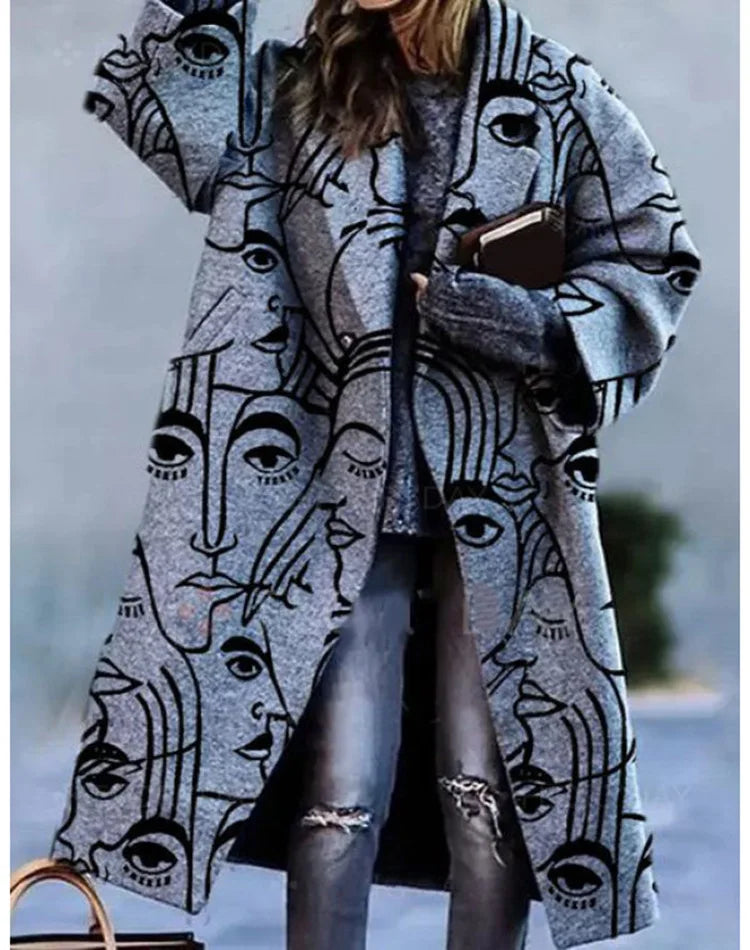 Women's Long Coat | Wool Blend, Full-Length Design, Lapel Collar 19