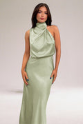 Women's Maxi Dress | Blouson Halter Neck, Formal Summer Wear 0