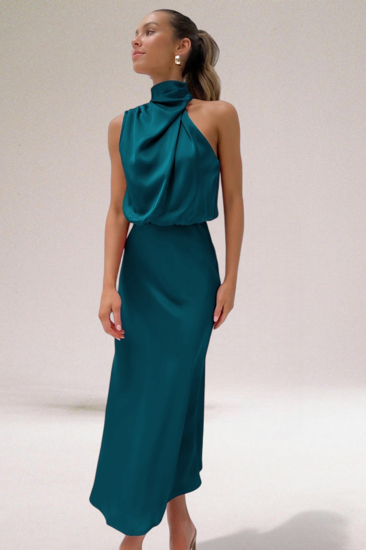 Women's Maxi Dress | Blouson Halter Neck, Formal Summer Wear 1