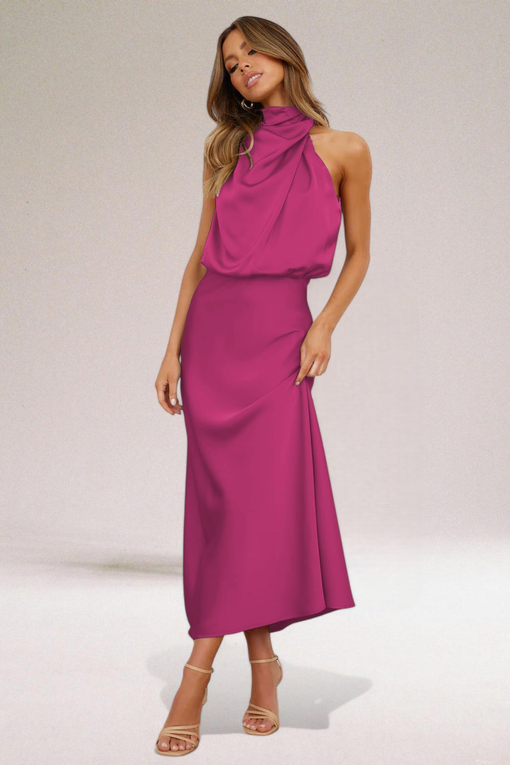 Women's Maxi Dress | Blouson Halter Neck, Formal Summer Wear 4