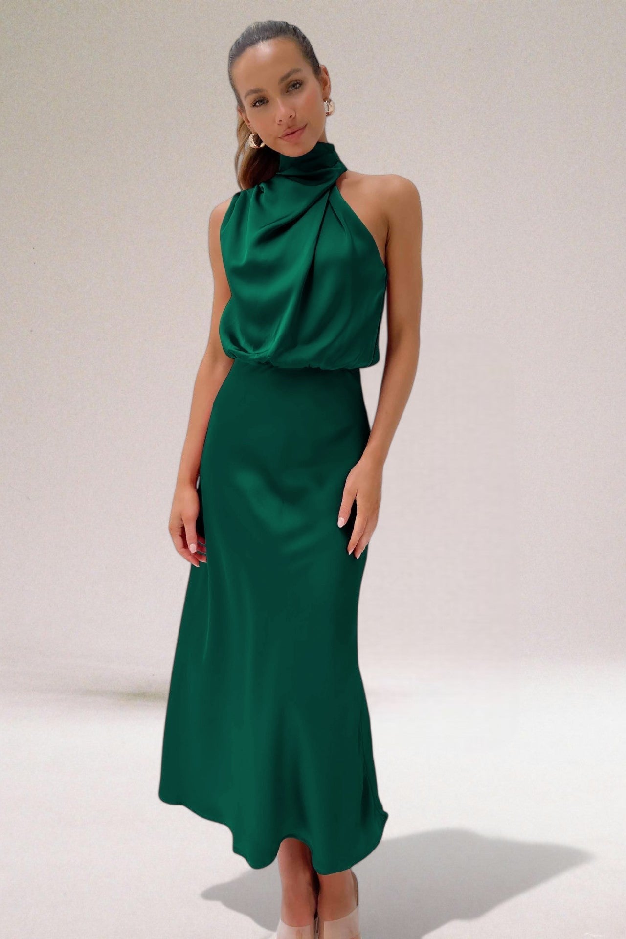 Women's Maxi Dress | Blouson Halter Neck, Formal Summer Wear 5
