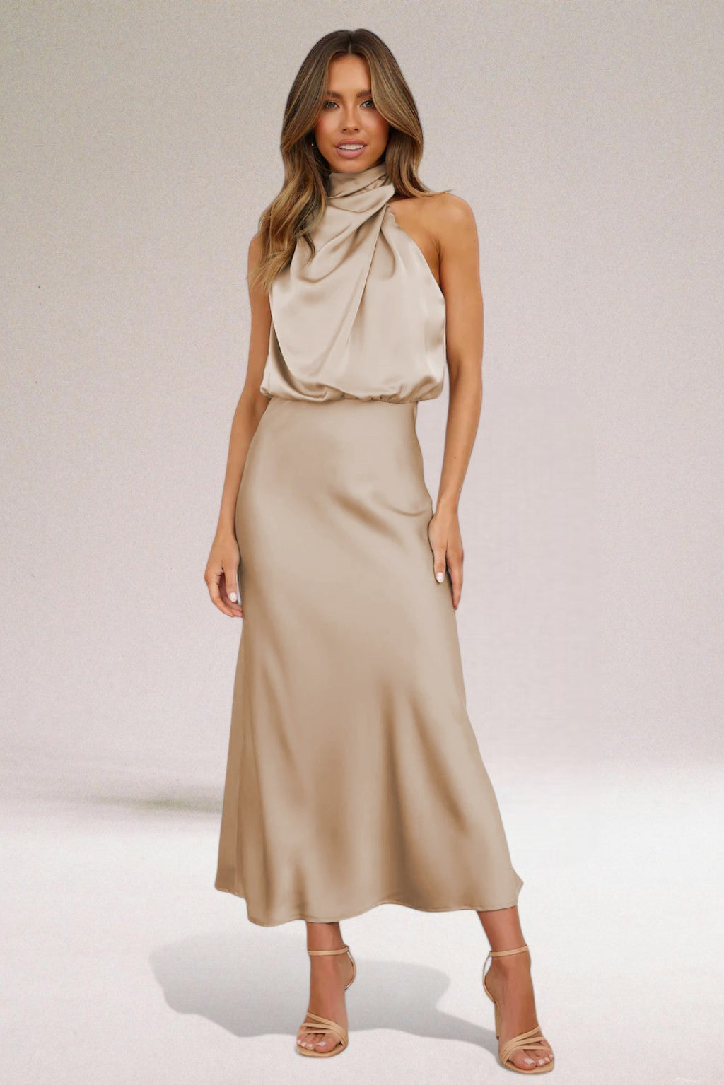 Women's Maxi Dress | Blouson Halter Neck, Formal Summer Wear 6