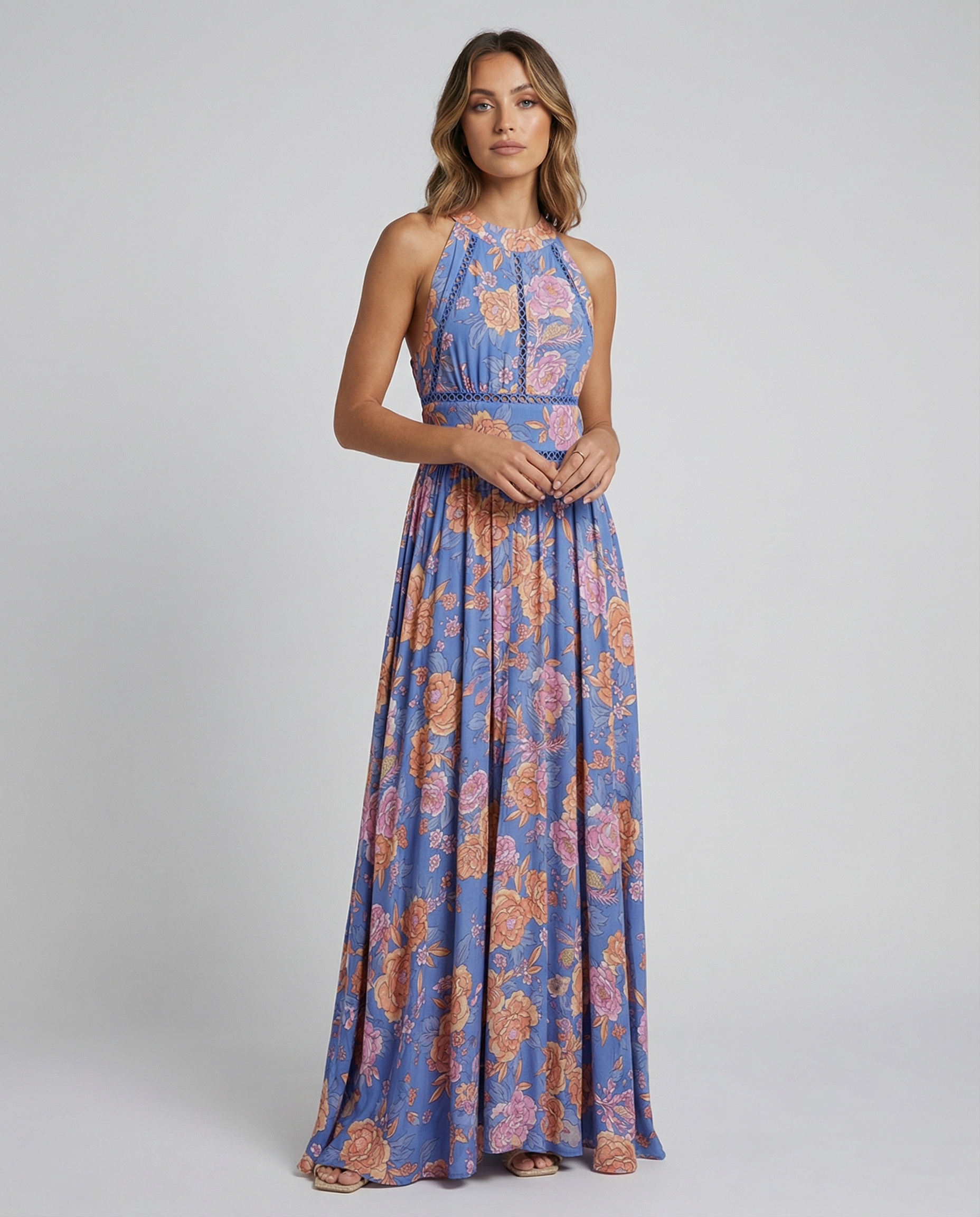 Women's Maxi Dress | Bohemian Floral Print, Sleeveless Summer Style 1