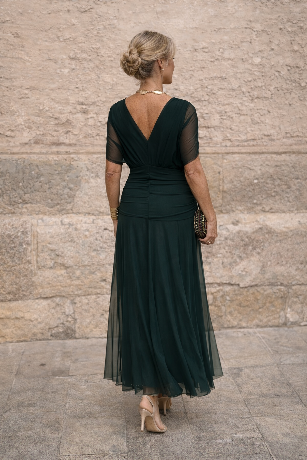Women's Maxi Dress | Chiffon V-Neck, Ruched Waist, Elegant Summer Style 2