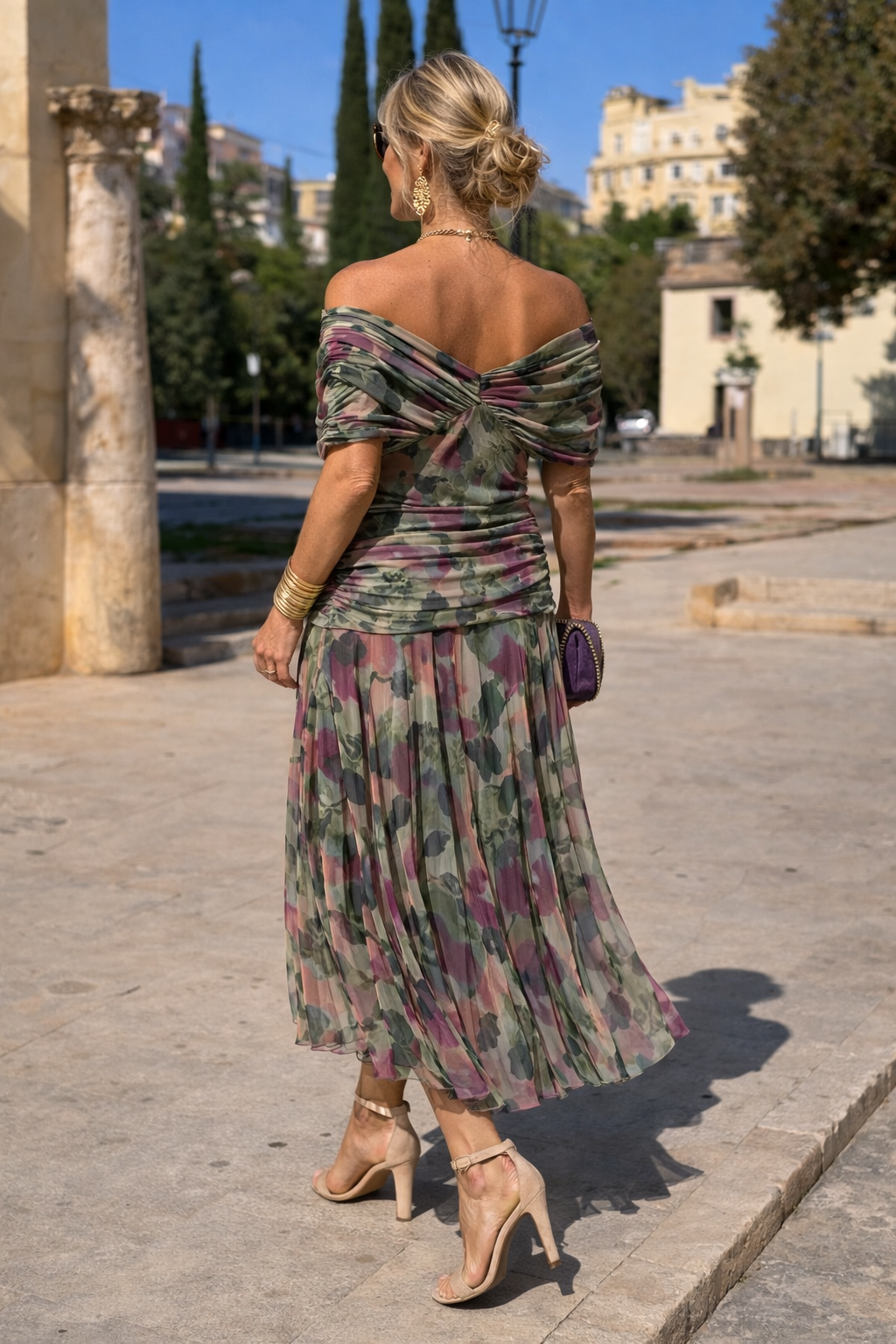 Women's Maxi Dress | Chiffon V-Neck, Ruched Waist, Elegant Summer Style 5