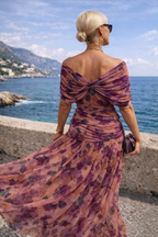 Women's Maxi Dress | Chiffon V-Neck, Ruched Waist, Elegant Summer Style 8