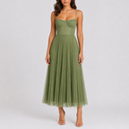 Women's Maxi Dress | Elegant Pleated Skirt, Fitted Bodice for Formal Events 0