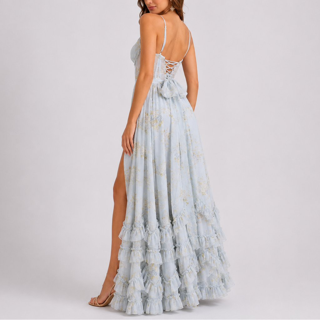 Women's Maxi Dress | Floral Corset Bodice, Lightweight Summer Design 1