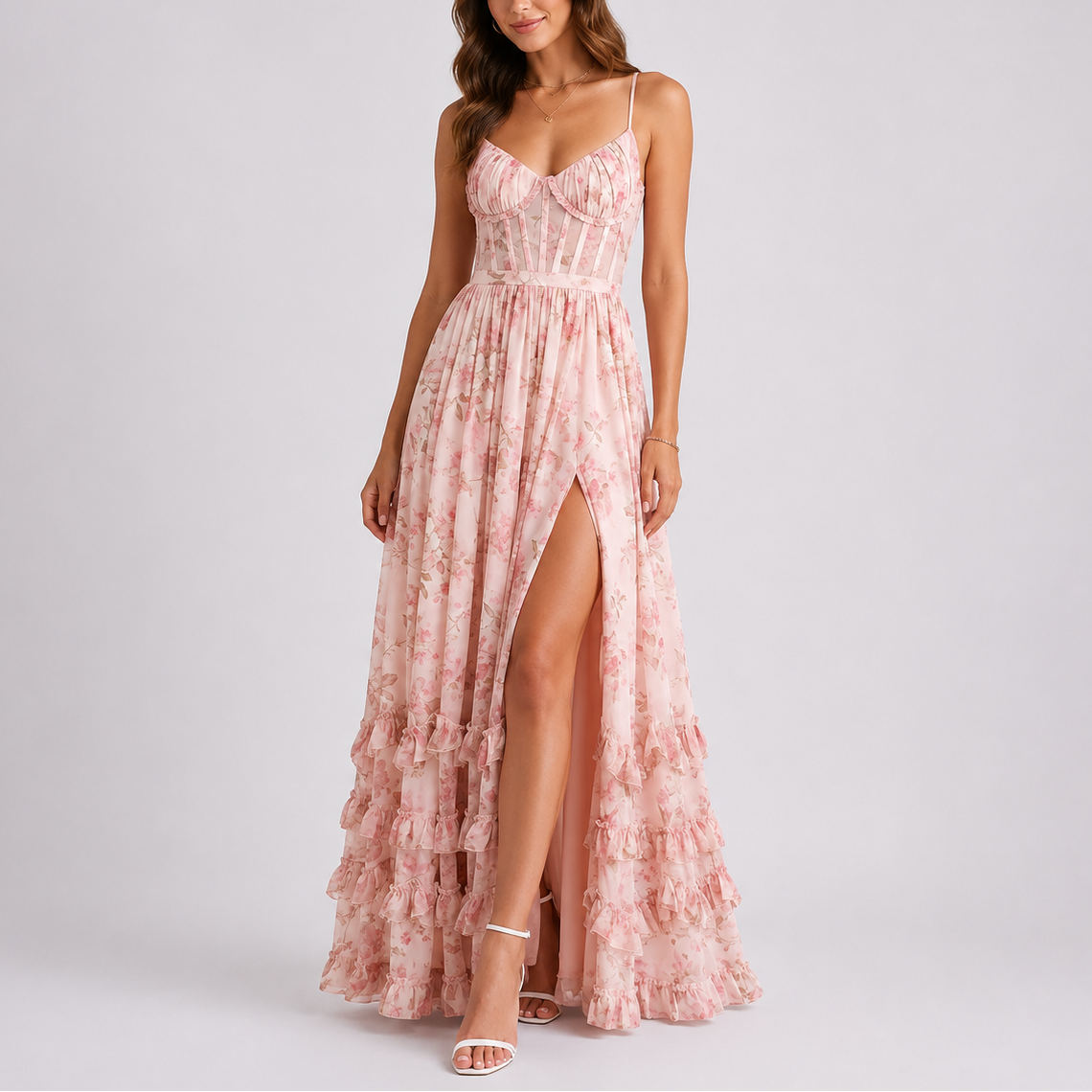 Women's Maxi Dress | Floral Corset Bodice, Lightweight Summer Design 2