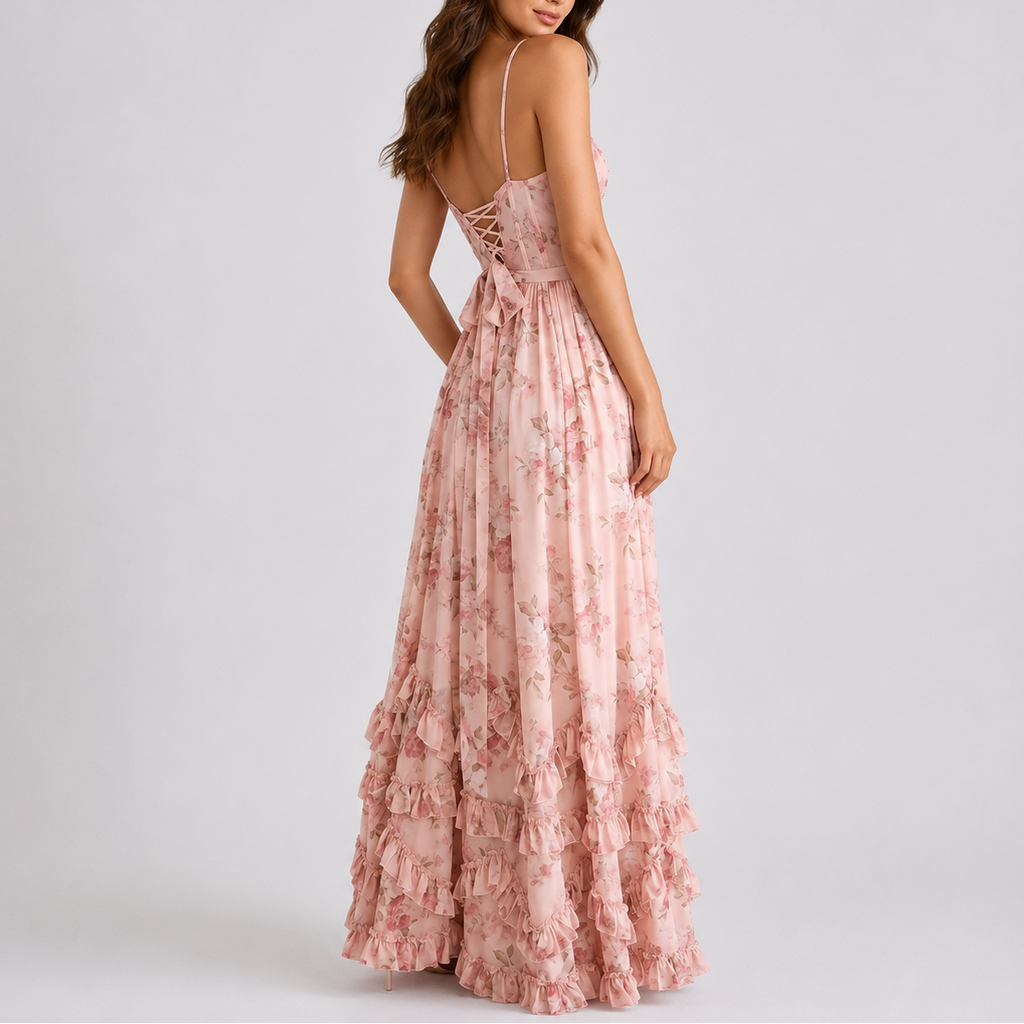 Women's Maxi Dress | Floral Corset Bodice, Lightweight Summer Design 3