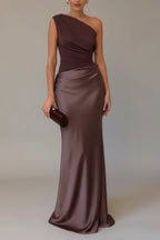 Women's Maxi Dress | One-Shoulder Pleated Design, Elegant for Formal Events 0