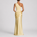 Women's Maxi Dress | One Shoulder Satin-Style, Elegant Fit for Formal Occasions 1