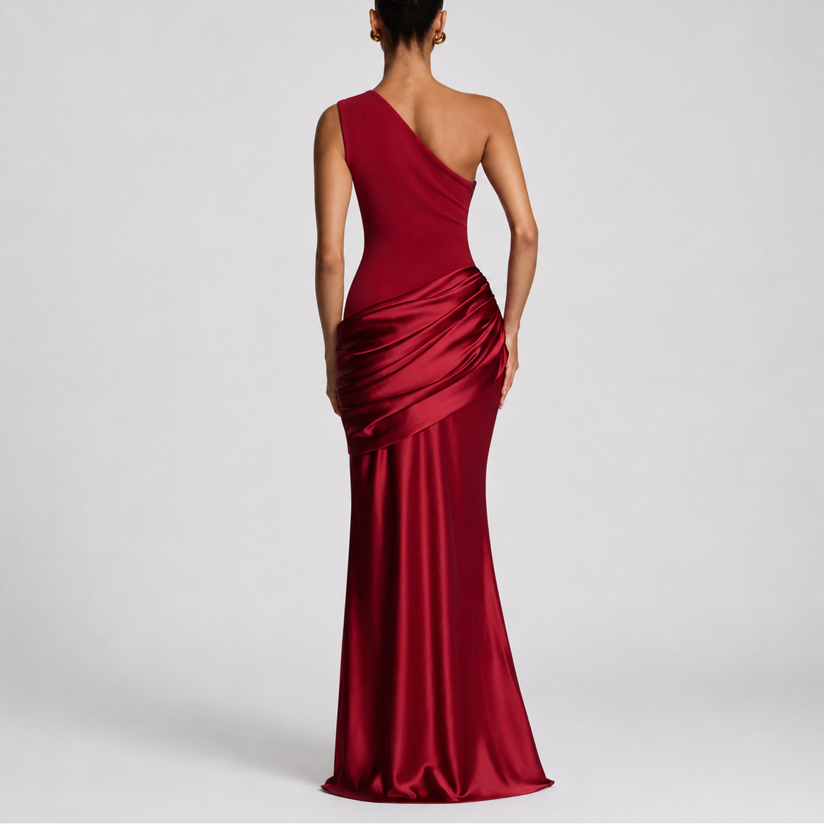 Women's Maxi Dress | One Shoulder Satin-Style, Elegant Fit for Formal Occasions 3