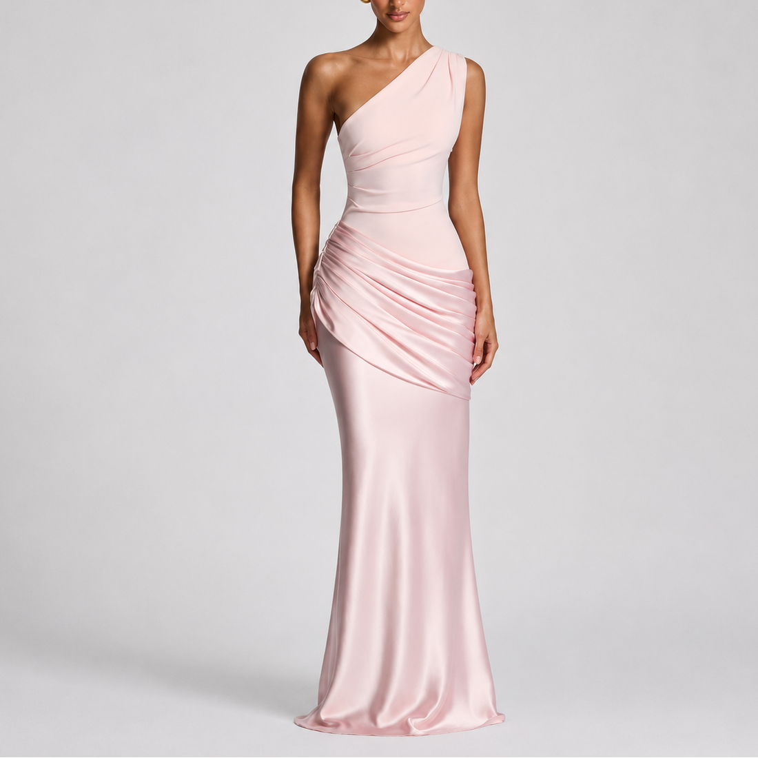 Women's Maxi Dress | One Shoulder Satin-Style, Elegant Fit for Formal Occasions 4