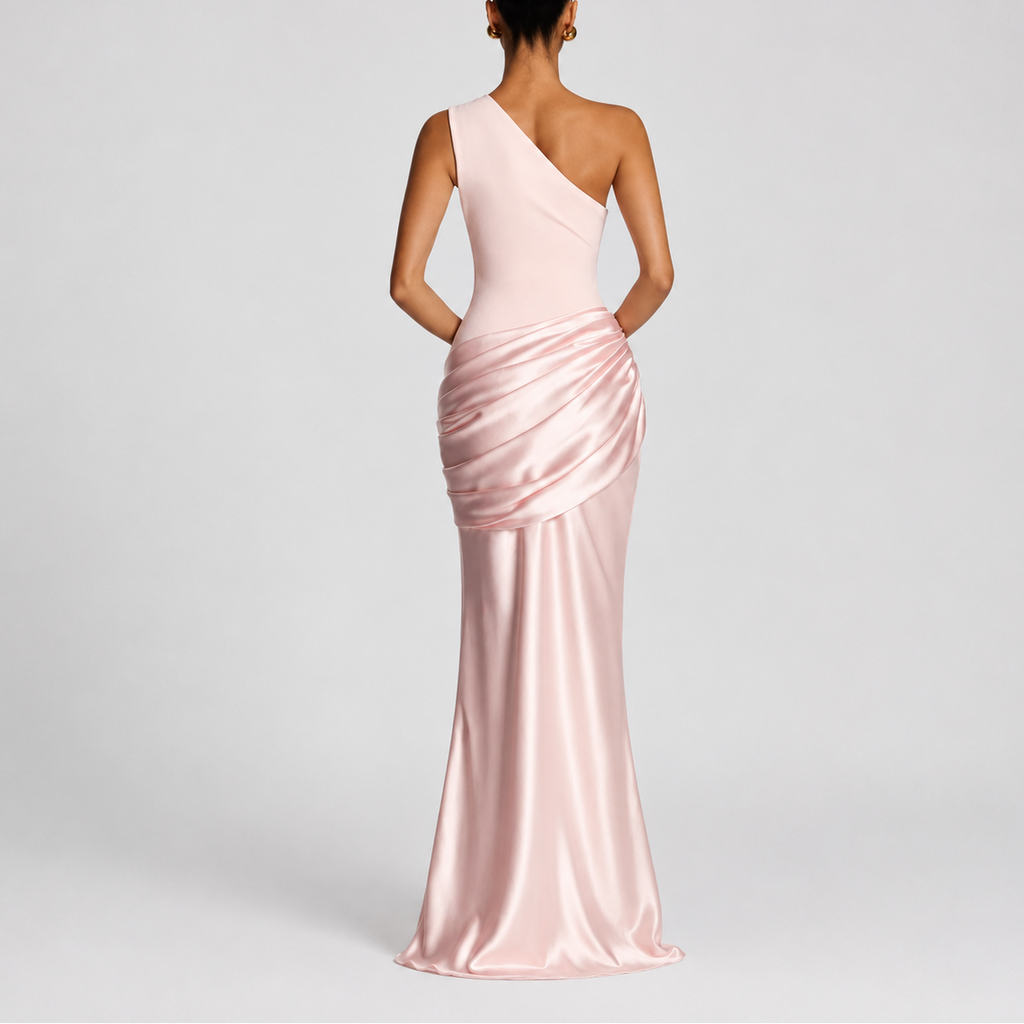 Women's Maxi Dress | One Shoulder Satin-Style, Elegant Fit for Formal Occasions 5