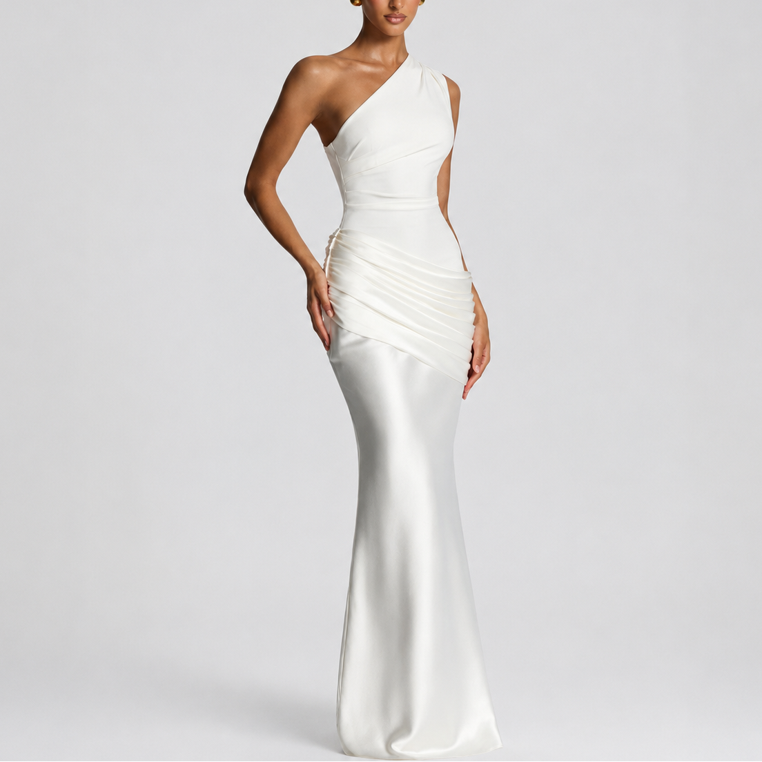 Women's Maxi Dress | One Shoulder Satin-Style, Elegant Fit for Formal Occasions 6