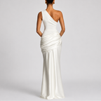 Women's Maxi Dress | One Shoulder Satin-Style, Elegant Fit for Formal Occasions 7