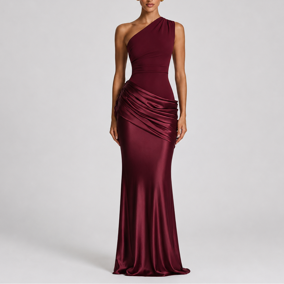 Women's Maxi Dress | One Shoulder Satin-Style, Elegant Fit for Formal Occasions 9