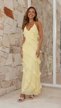 Women's Maxi Dress | Ruffle Tiered Halter Design, Summer Elegance 0