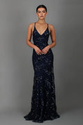 Women's Maxi Dress | Sequin V-Neck Backless Design 0