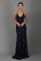 Women's Maxi Dress | Sequin V-Neck Backless Design 0