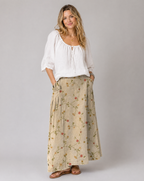 Women's Maxi Skirt | Retro Floral Print, Comfortable A-Line Design 0