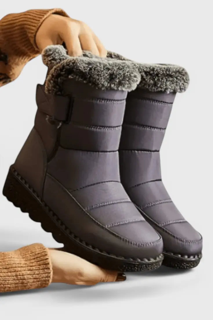 Women's Mid-Calf Waterproof Boots | Quilted Design, Faux Fur Lining, Slip-Resistant Sole 1