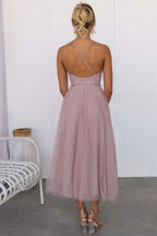 Women's Midi Dress | Corset Tulle Skirt, Spaghetti Straps, Formal Summer 2