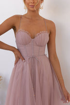 Women's Midi Dress | Corset Tulle Skirt, Spaghetti Straps, Formal Summer 3