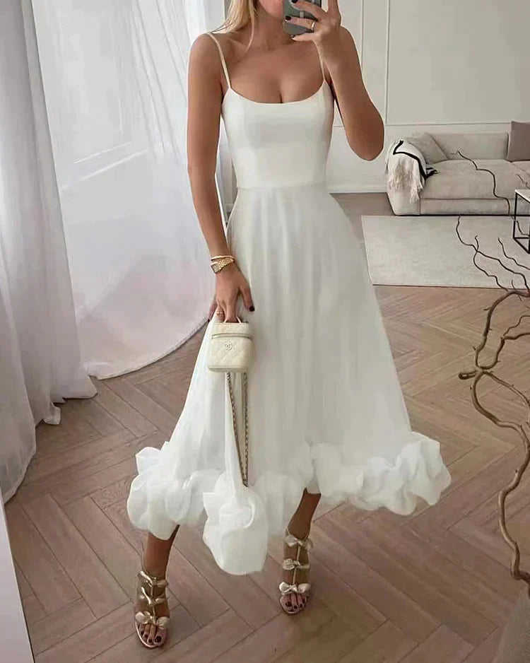 Women's Midi Dress | Fitted Sleeveless, Flared Skirt for Formal Events 1