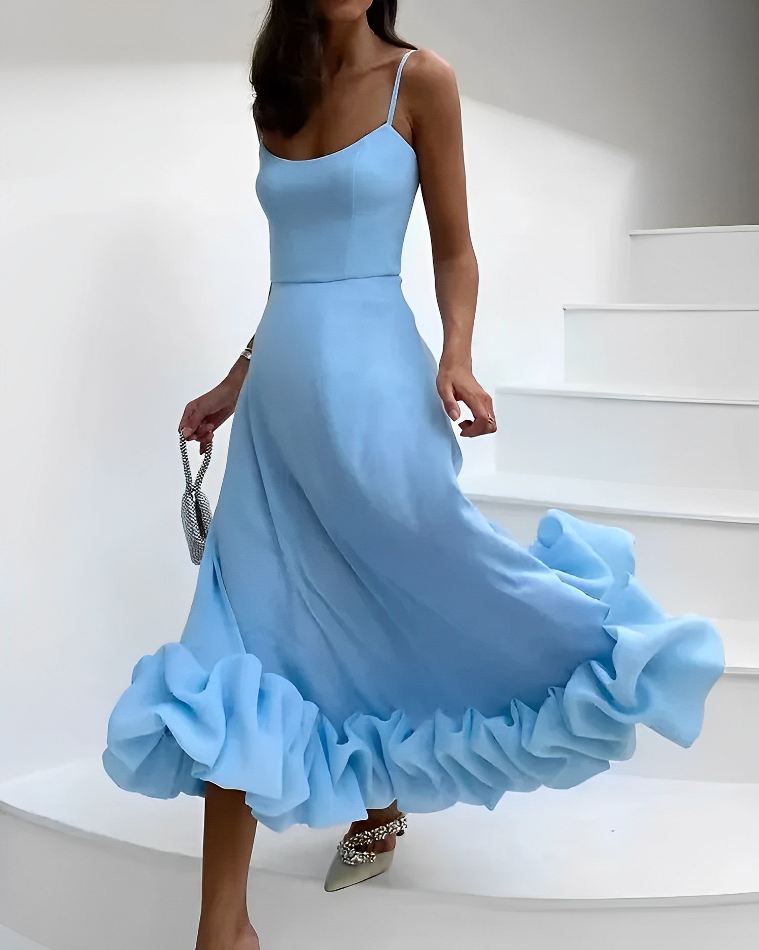 Women's Midi Dress | Fitted Sleeveless, Flared Skirt for Formal Events 2