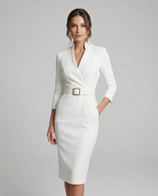 Women's Midi Dress | Flattering Waist Design, Elegant Cocktail Style 0