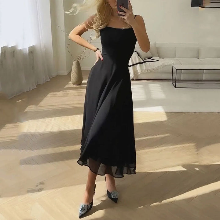 Women's Midi Dress | Sleeveless Woven Fabric, Summer Cocktail 1