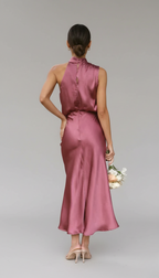 Women's Midi Dress | Soft Fabric Halter Neck, Sleeveless, Summer Cocktail 5