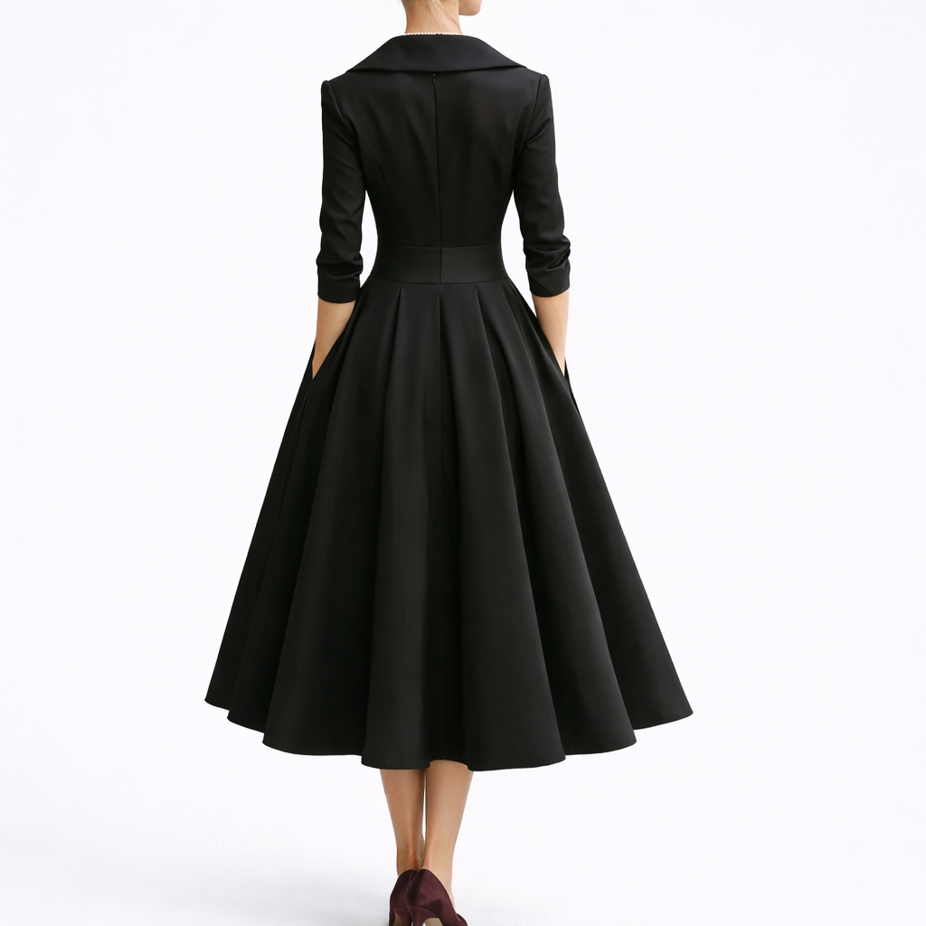Women's Midi Dress | Structured Bodice, A-Line Skirt 1